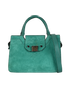 Rebel Tote, &pound;320, Handbags, Green, Suede, Front view